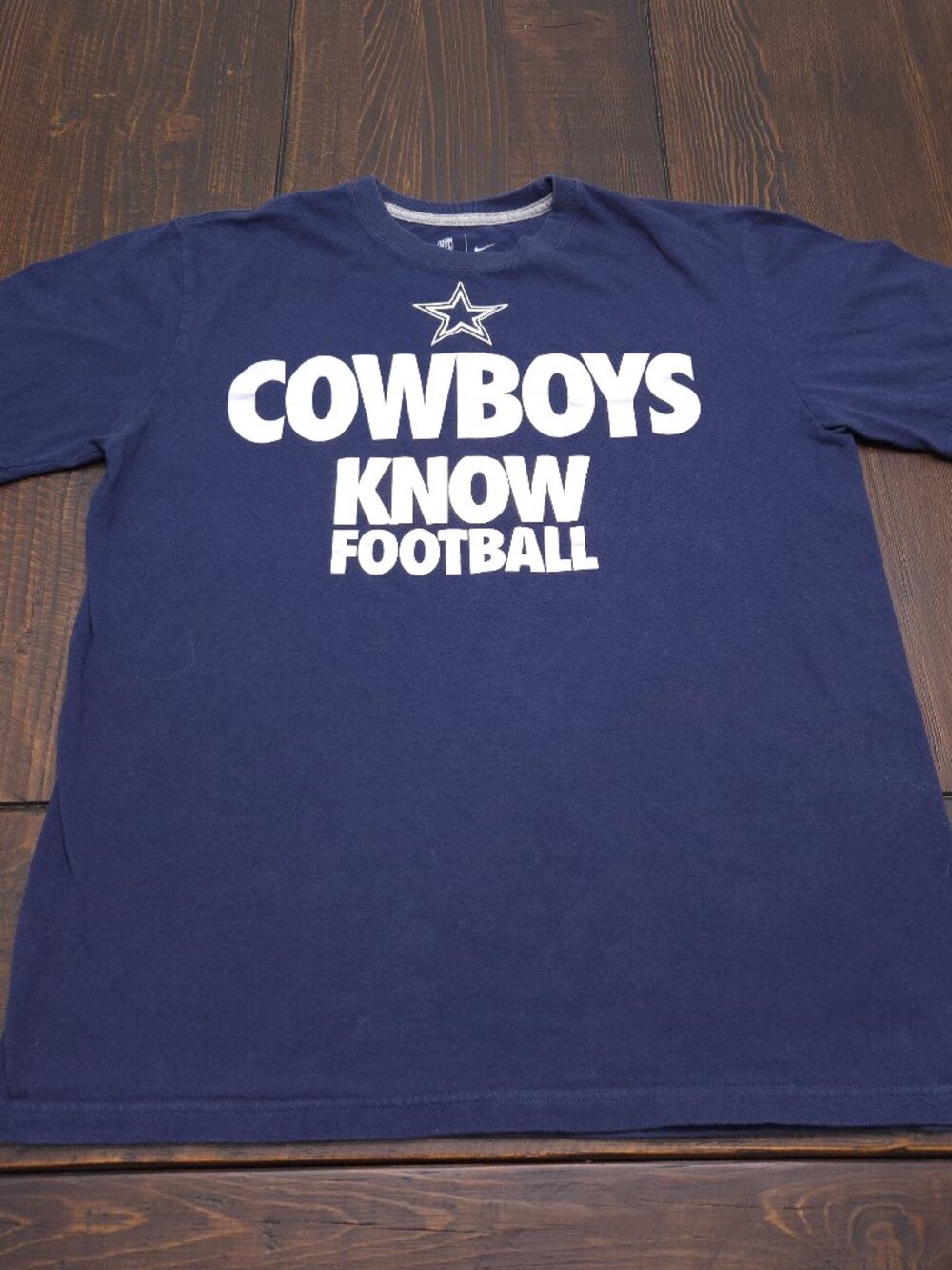 Nike Dallas Cowboys Shirt Mens Large Navy Blue Know Football NFL Graphic Tee